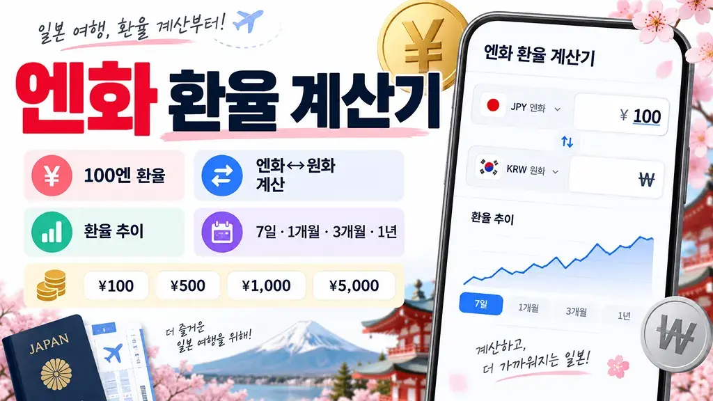 엔화 환율 계산기 | 일본 엔·원화 환산 · 100엔 환율 추이 | 계산기 & 툴